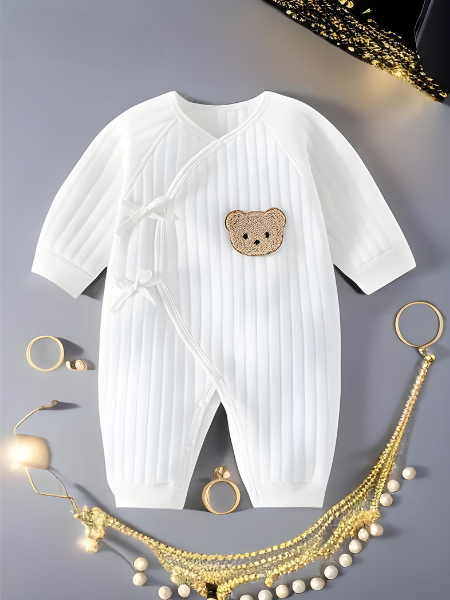 Měkký set body s motivem medvěda – Unisex dlouhý rukáv bodýčko