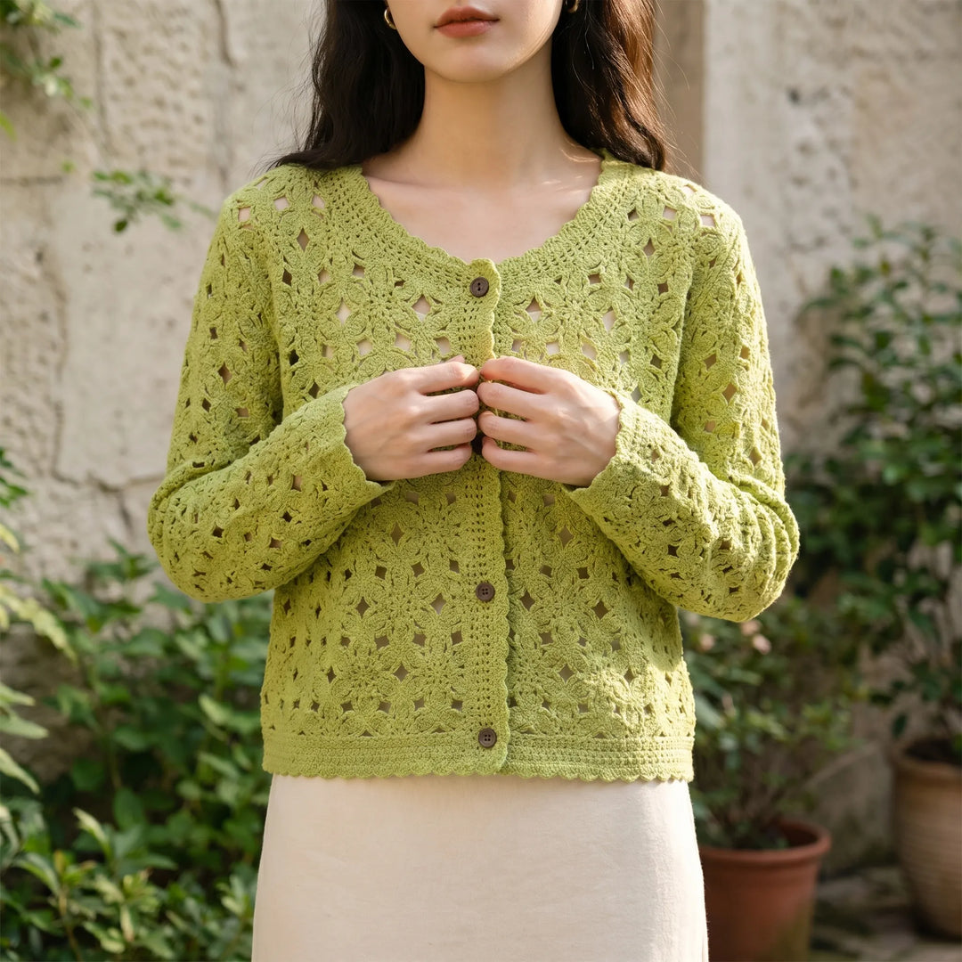 Openwork Crochet Cardigan -  Lorena
