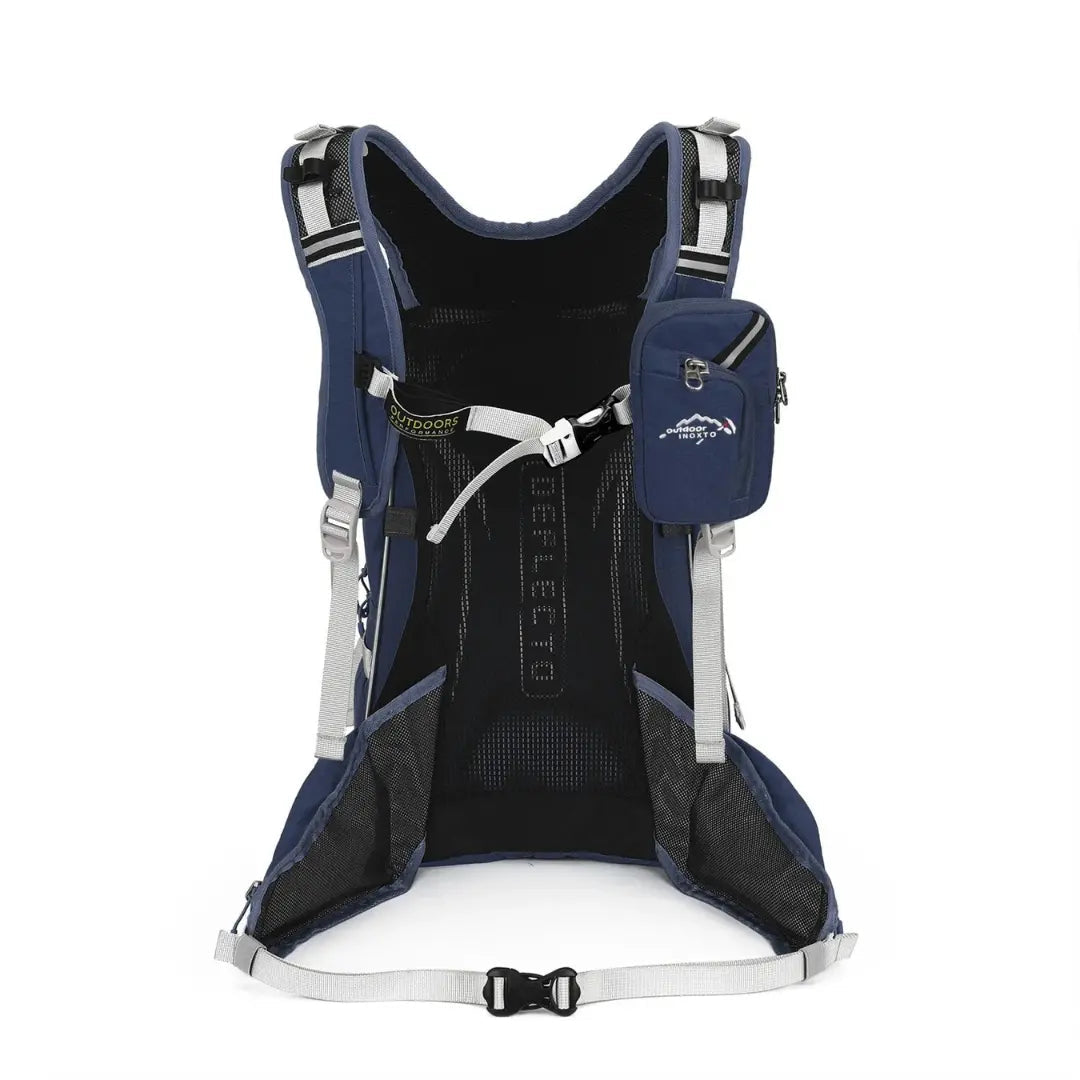 Wasserdichter Outdoor-Rucksack 20L, blau, mit abnehmbarer Tasche, ideal für Wandern und Camping.