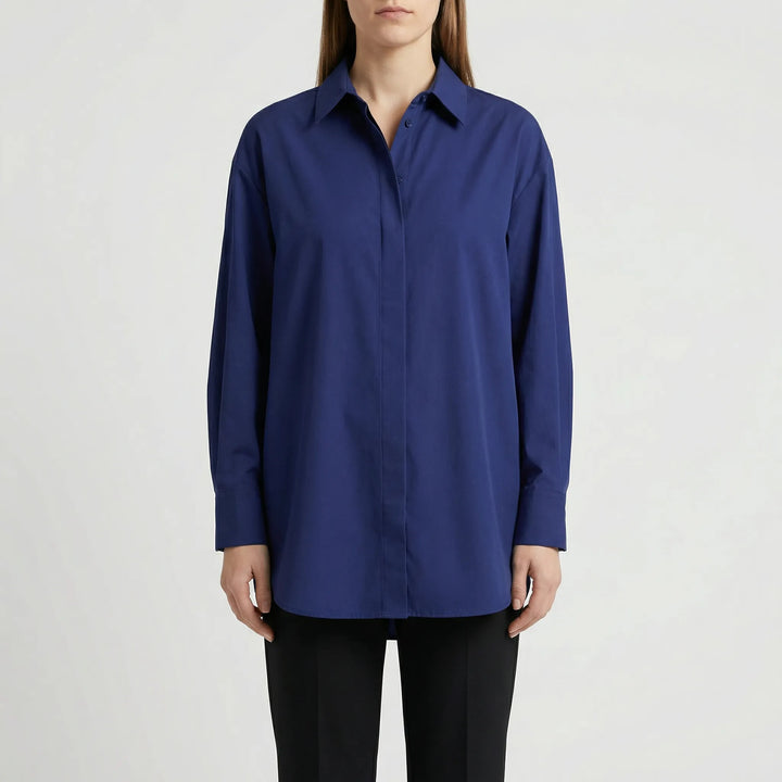 Oversized Blouse Met Omgeslagen Kraag - Blanca