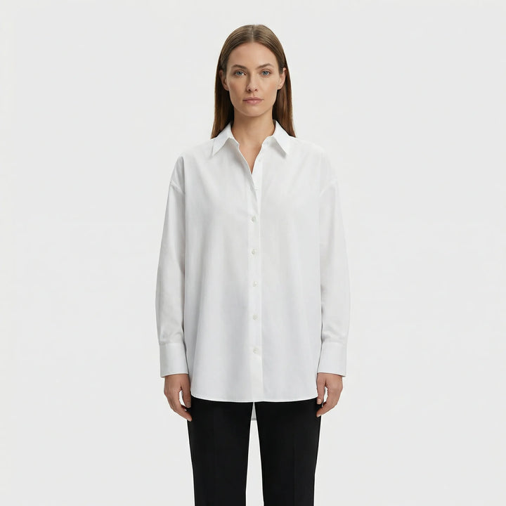 Oversized Blouse Met Omgeslagen Kraag - Blanca