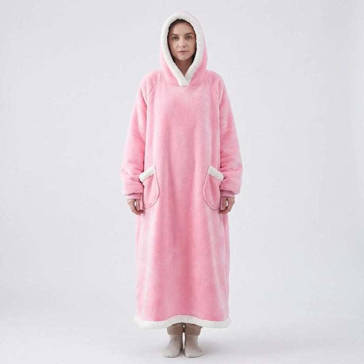 Oversized Hooded Blanket With Front Pocket - Lola