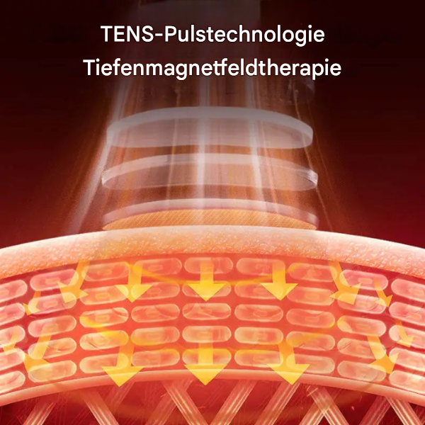 TENS-Pulstechnologie Gerät mit Tiefenmagnetfeldtherapie, rot, Gesundheitsanwendung.