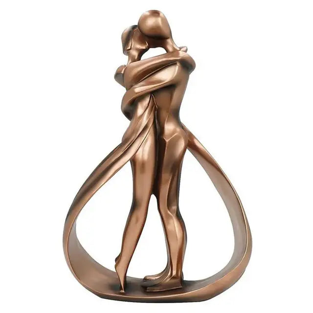 Bronzeskulptur Paar umarmt, romantische Kuss-Statue, moderne Kunst, Wohnaccessoire, Dekoration.
