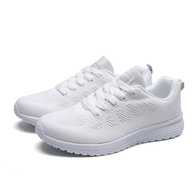 Weiße Damen-Sneaker, atmungsaktiv, leicht, Outdoor-Wanderschuhe, Größe 35-44.