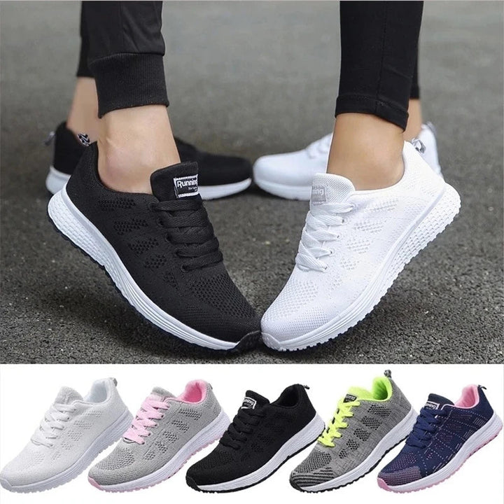 Damen-Sneaker, atmungsaktiv, schwarz und weiß, leicht, Outdoor, Wanderschuhe, Größe 35-44.