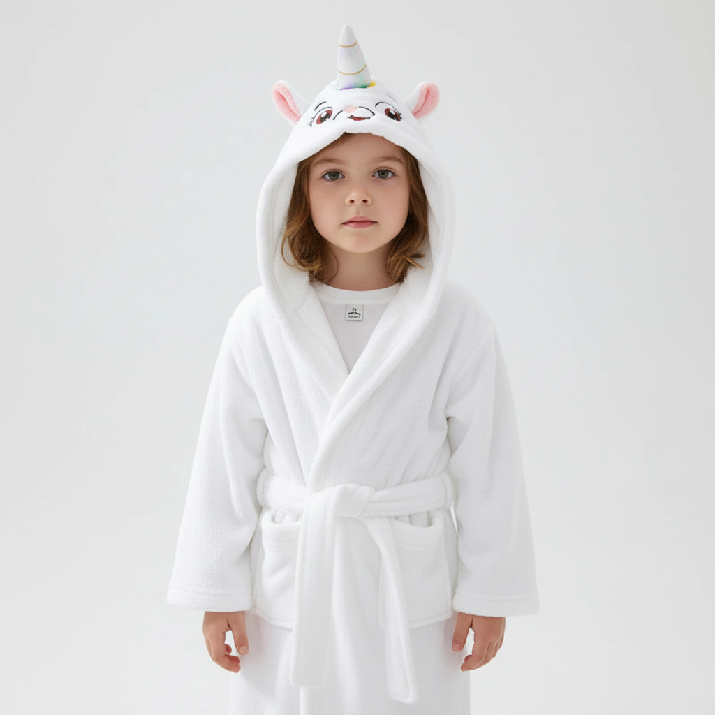 Plüschiger Kindermorgenmantel - CozyWrap