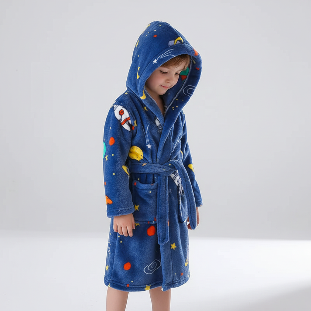 Plüschiger Kindermorgenmantel - CozyWrap