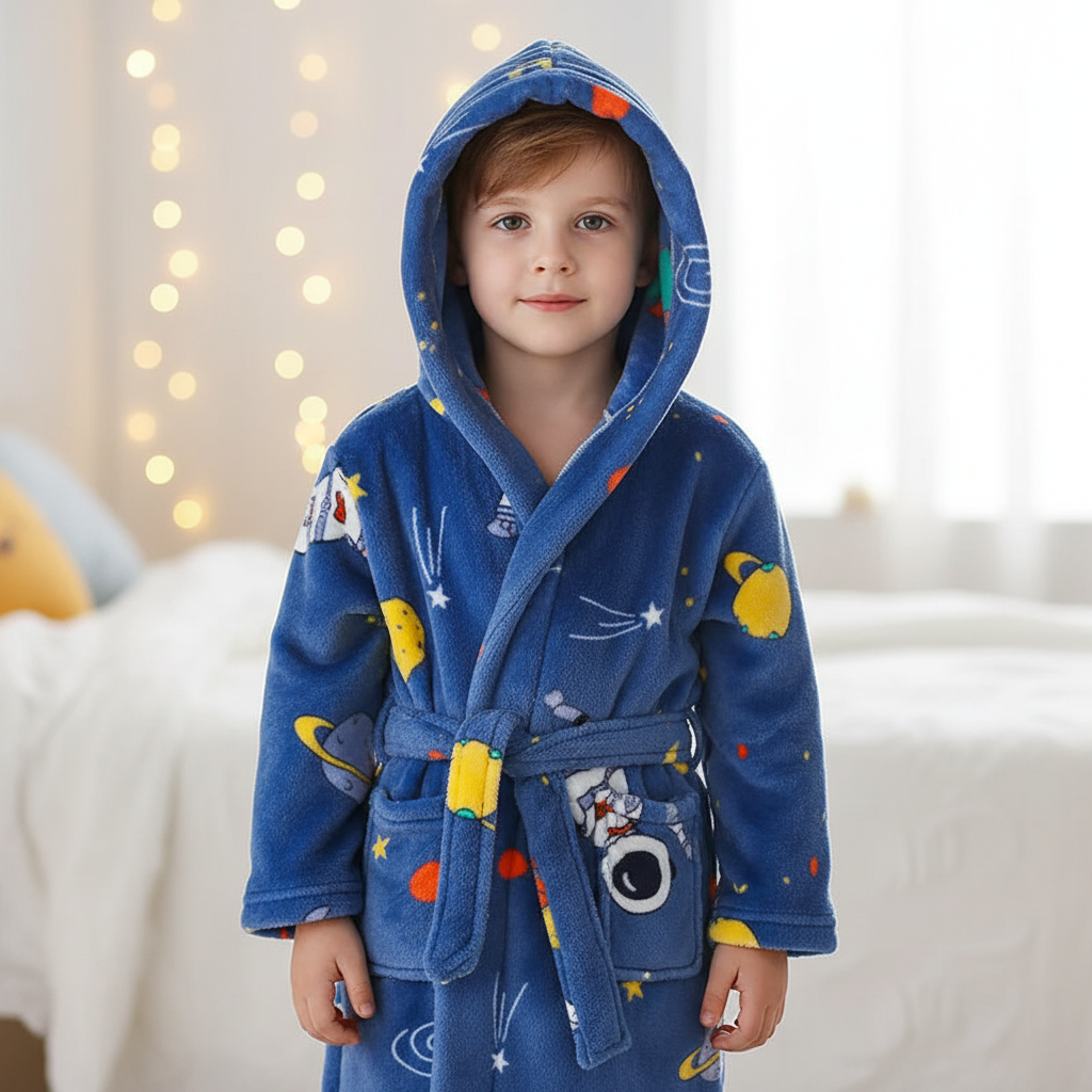 Plüschiger Kindermorgenmantel - CozyWrap