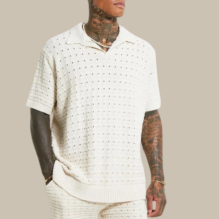 Pánské pletené polotriko | Oversize polo | Jarní kolekce 2025