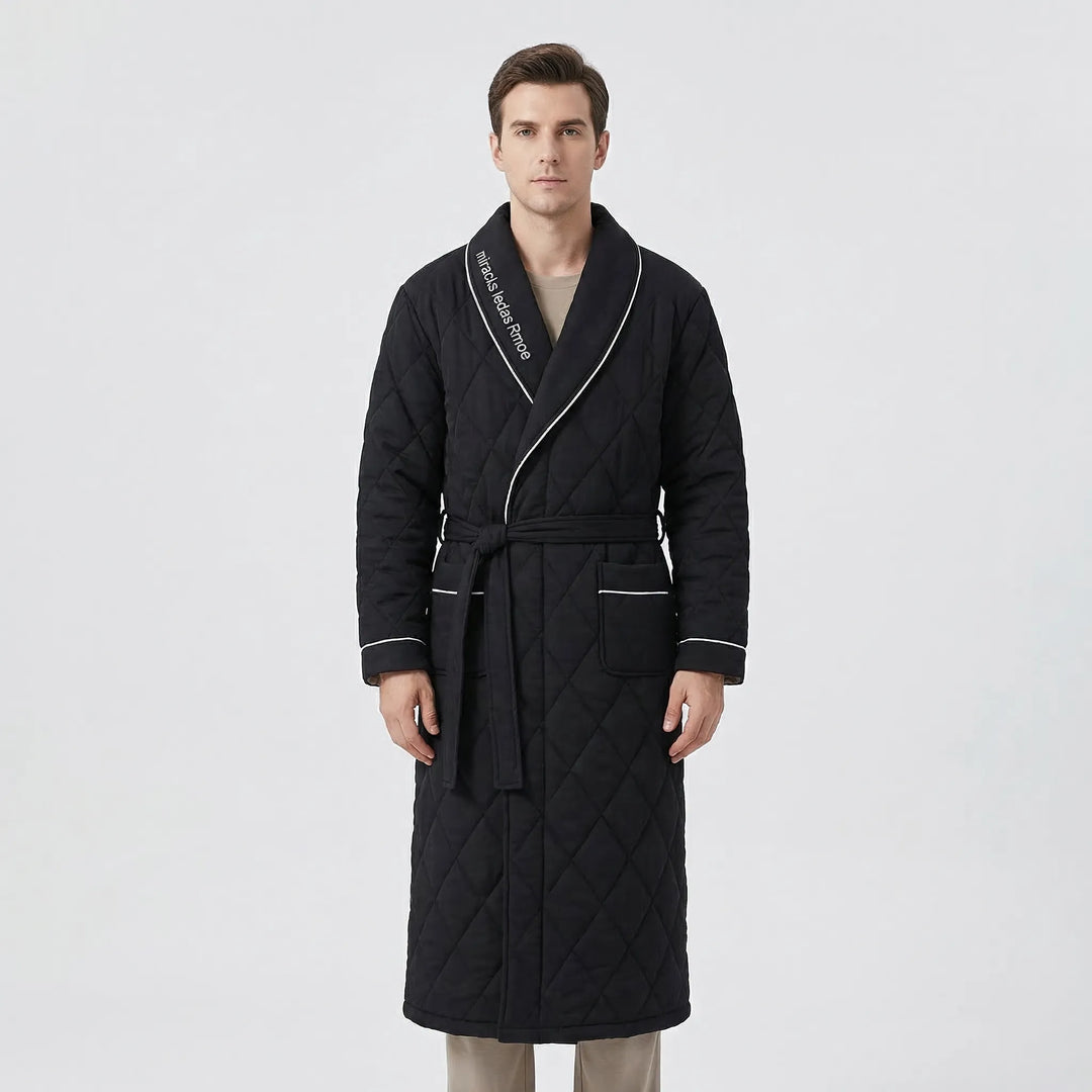 Quilted Three-Layer Long Dressing Gown - Wade
