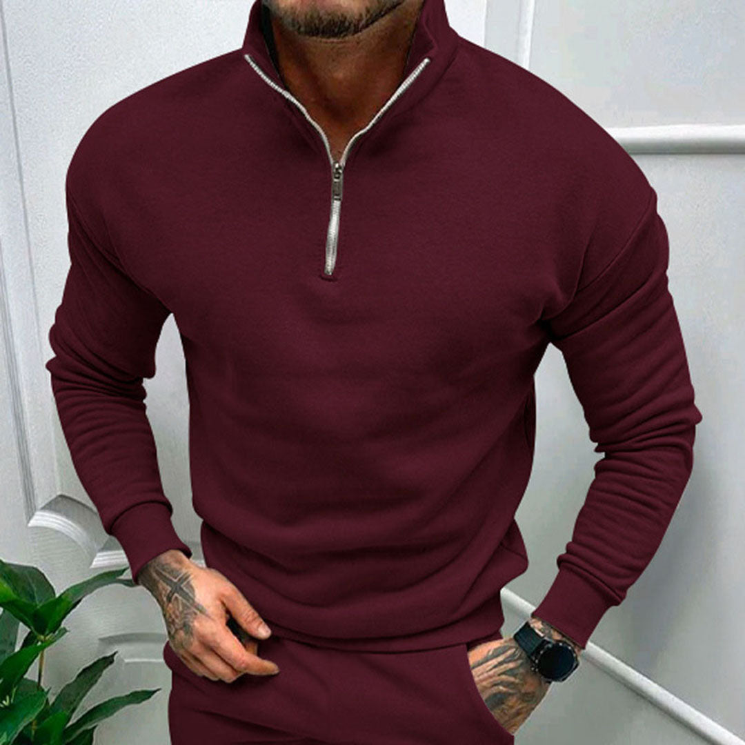 Pánský svetr s polo zipem – Matteo