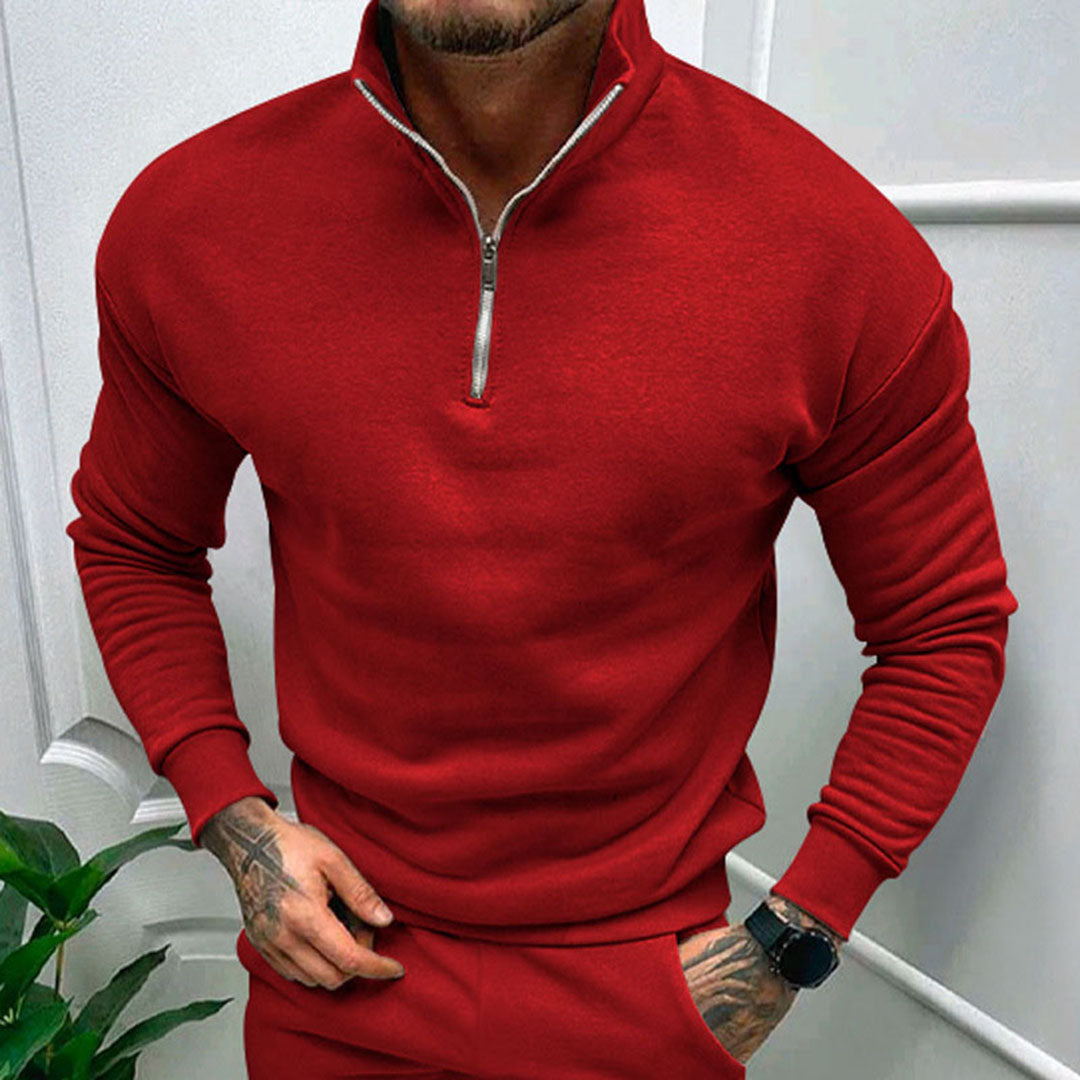 Pánský svetr s polo zipem – Matteo