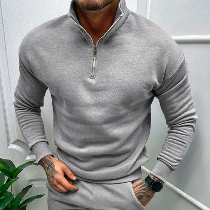 Pánský svetr s polo zipem – Matteo
