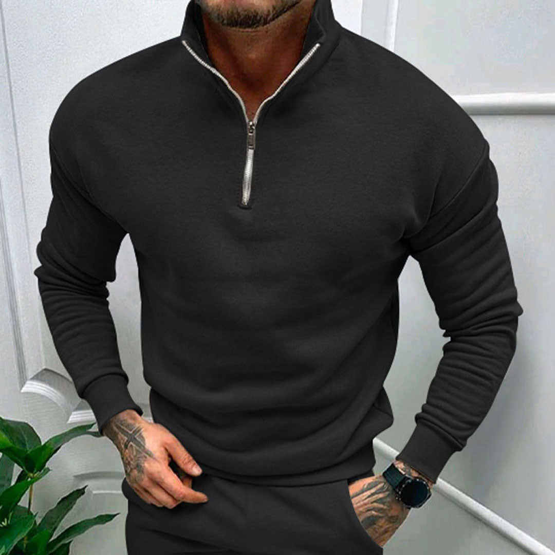 Pánský svetr s polo zipem – Matteo