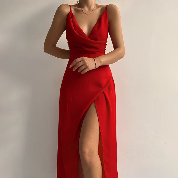 Stylové špagetové šaty – Elara
