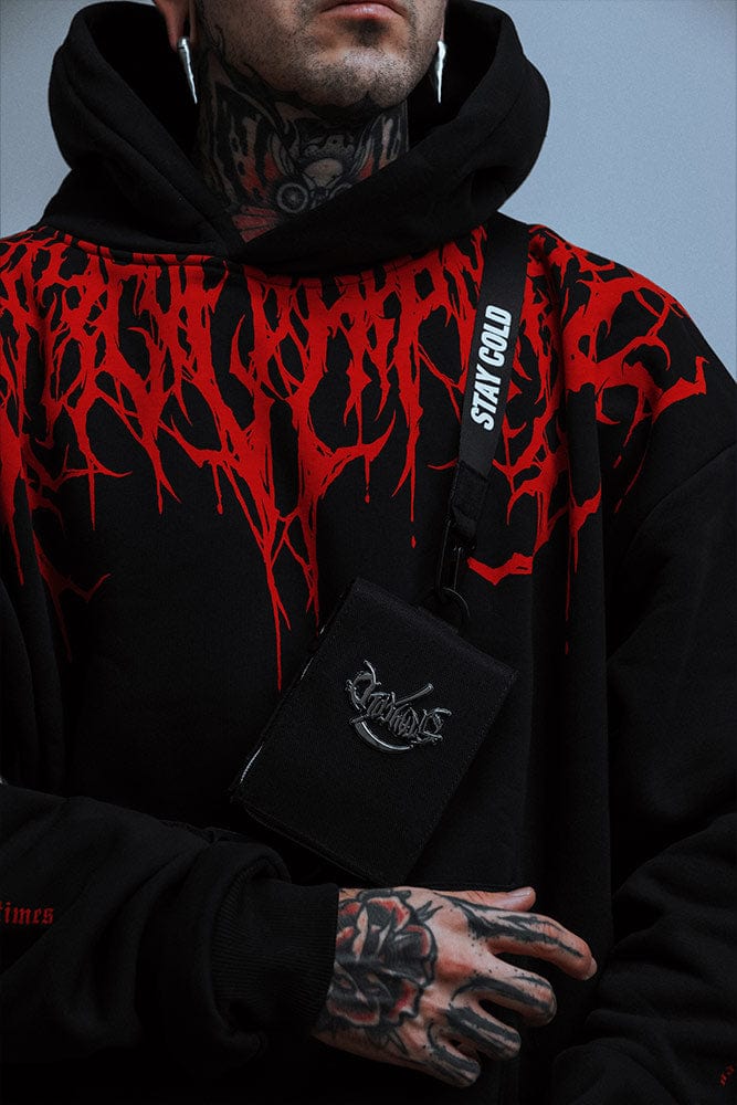 Přesně velký těžký hoodie s podzimním potiskem – Damon