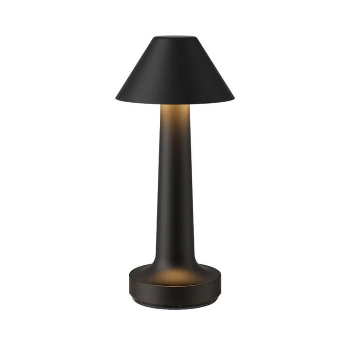 Schwarze Tischlampe, konisch, für Restaurant-Bar, modernes Design, LED-Beleuchtung.