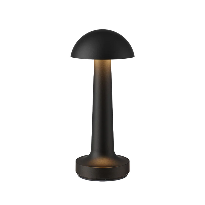 Schwarze Tischlampe, pilzförmig, für Restaurantbar, modernes Design, LED-Beleuchtung.