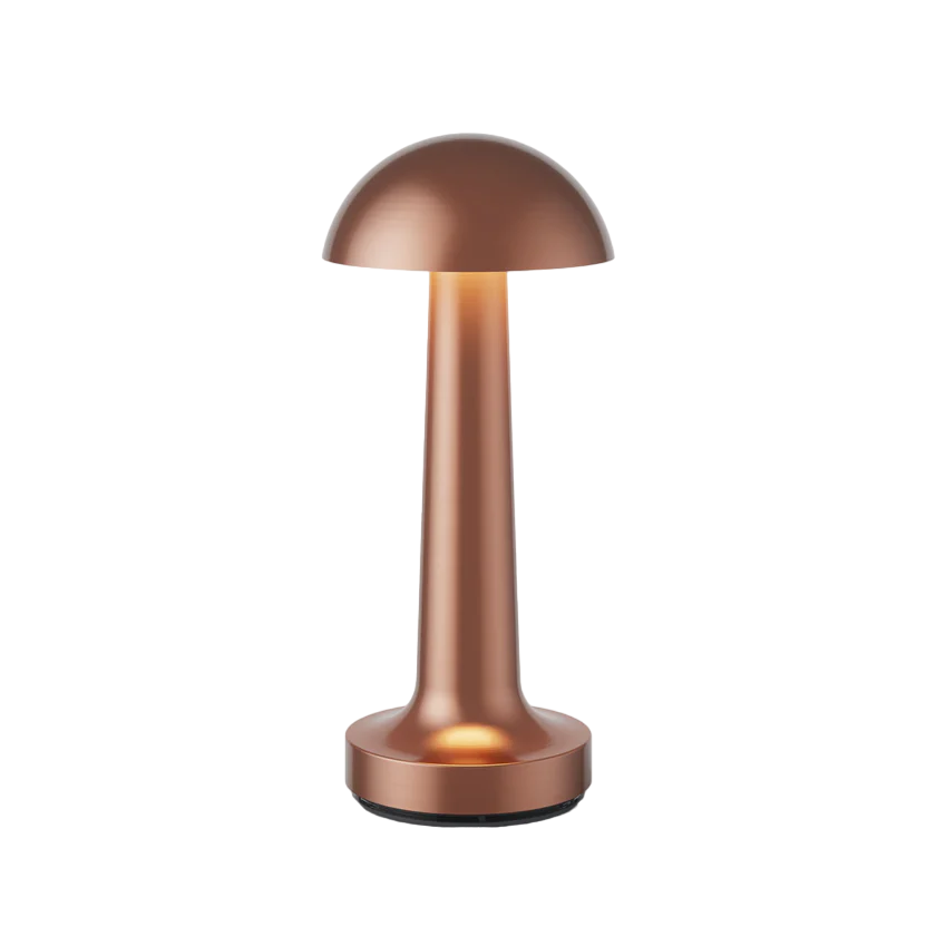 Bronzefarbene Tischlampe, pilzförmig, für Restaurant oder Bar, modernes Design.