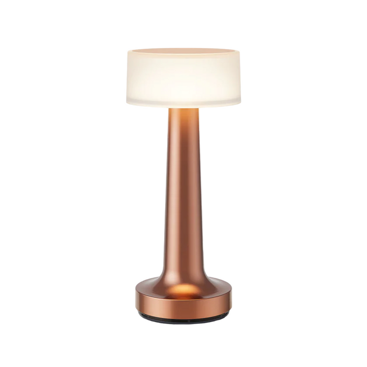 Roségoldene Tischlampe für Restaurant, modernes Design, LED, kabellos, dekorativ.