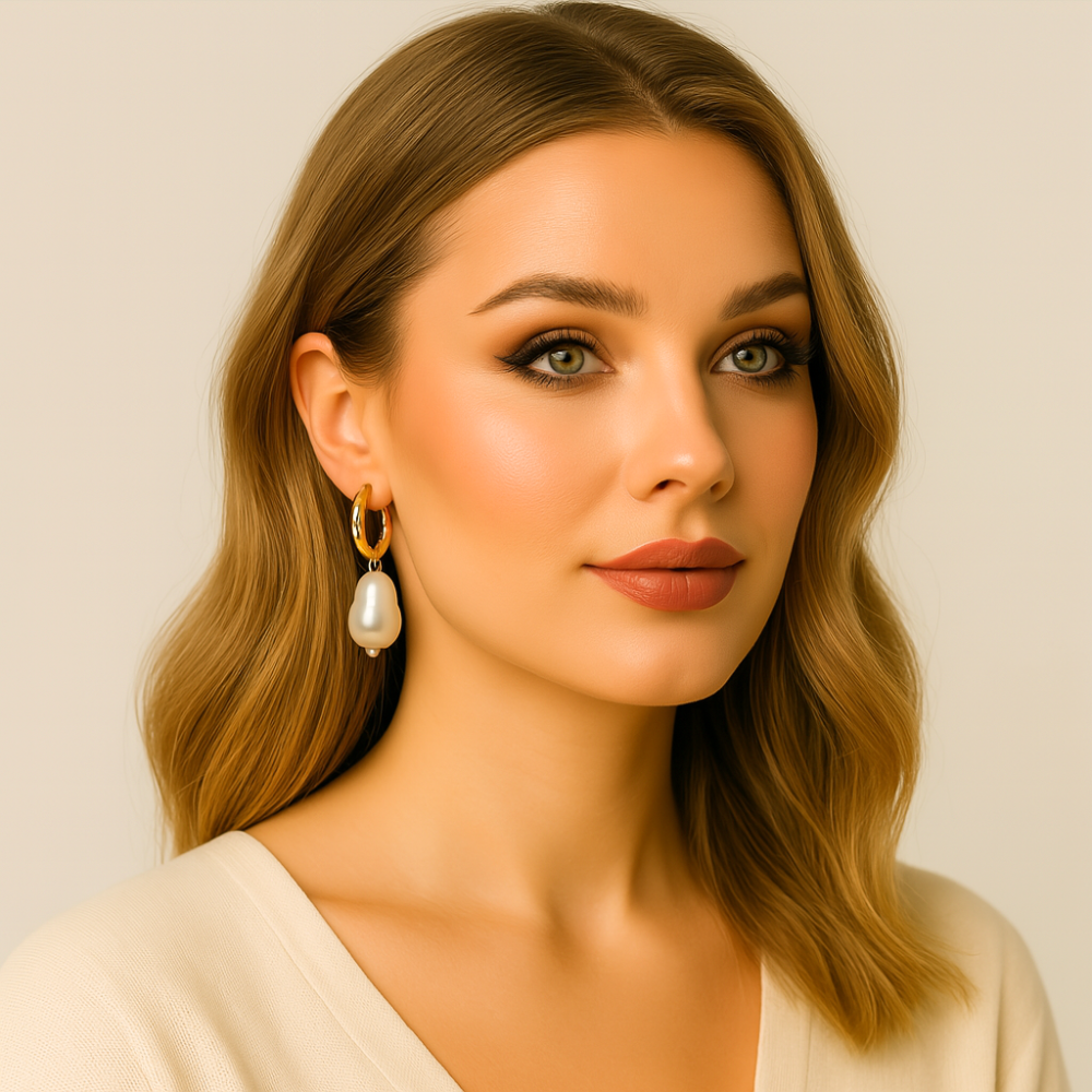 Retro kruhové perly | Vintage kruhové perly náušnice