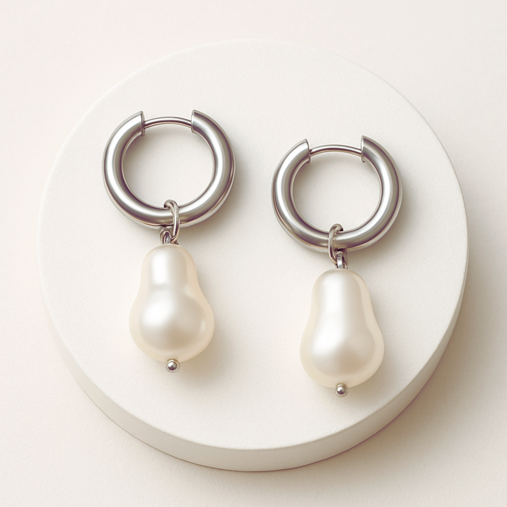 Retro kruhové perly | Vintage kruhové perly náušnice