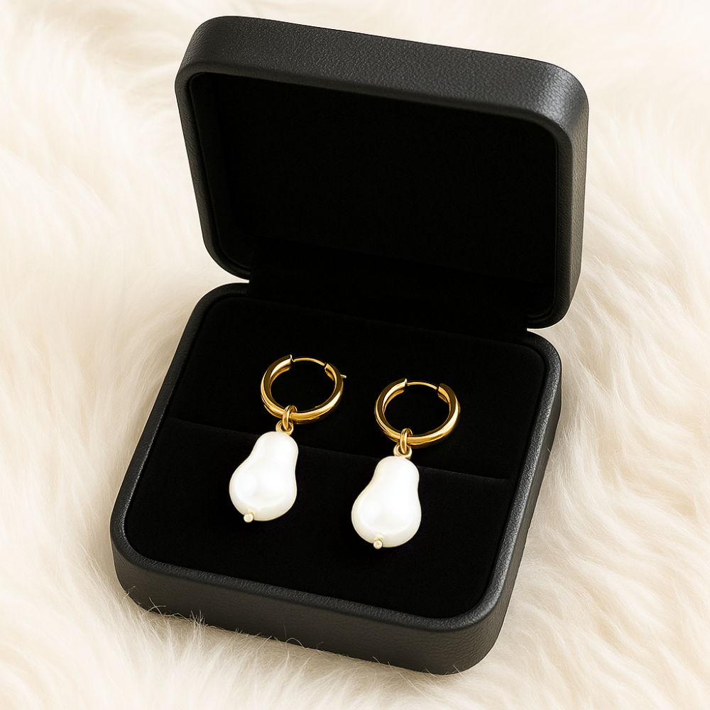 Retro kruhové perly | Vintage kruhové perly náušnice