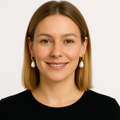 Retro kruhové perly | Vintage kruhové perly náušnice