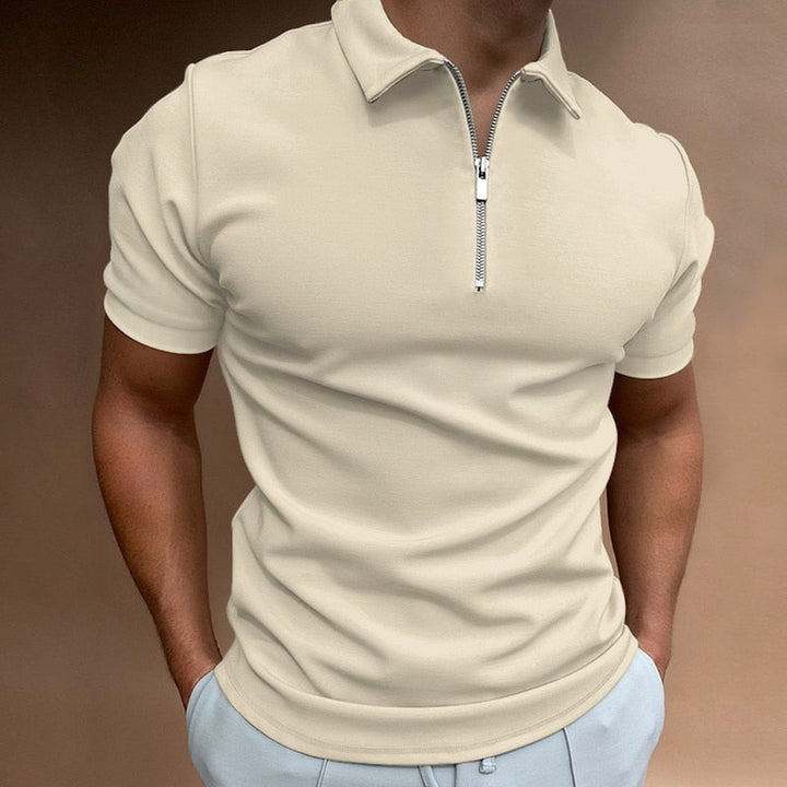 Moderní Slim Fit polo s dlouhým zipem (koupit 1, 1 zdarma) - VestoZip pánské polo