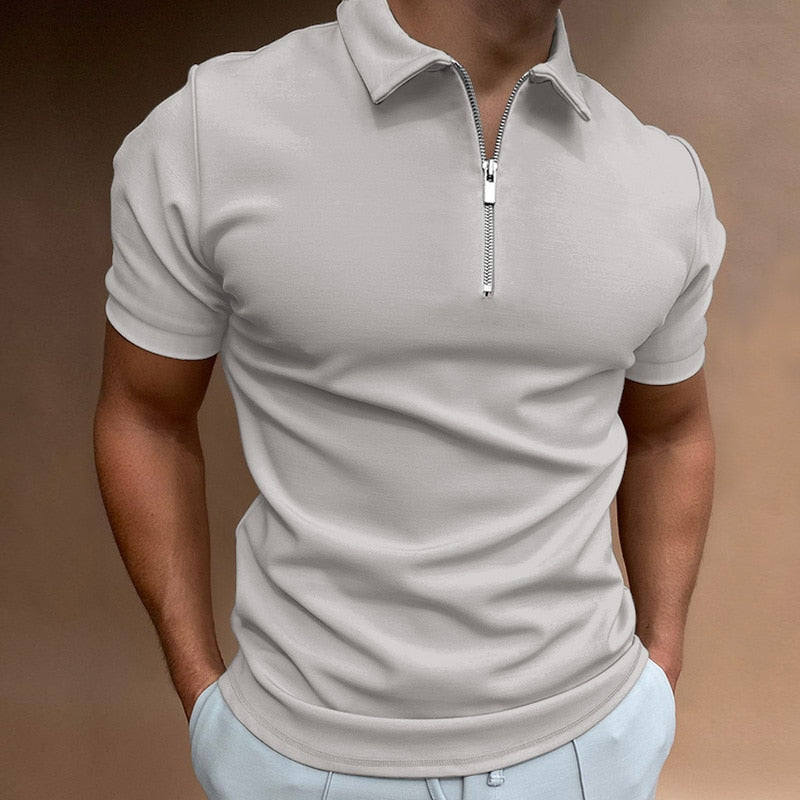 Moderní Slim Fit polo s dlouhým zipem (koupit 1, 1 zdarma) - VestoZip pánské polo