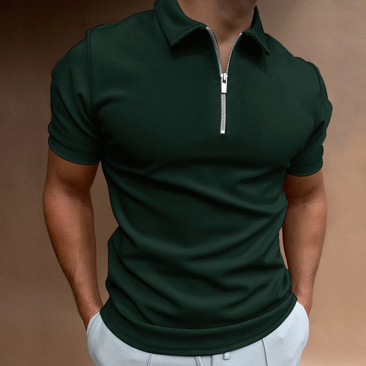 Moderní Slim Fit polo s dlouhým zipem (koupit 1, 1 zdarma) - VestoZip pánské polo