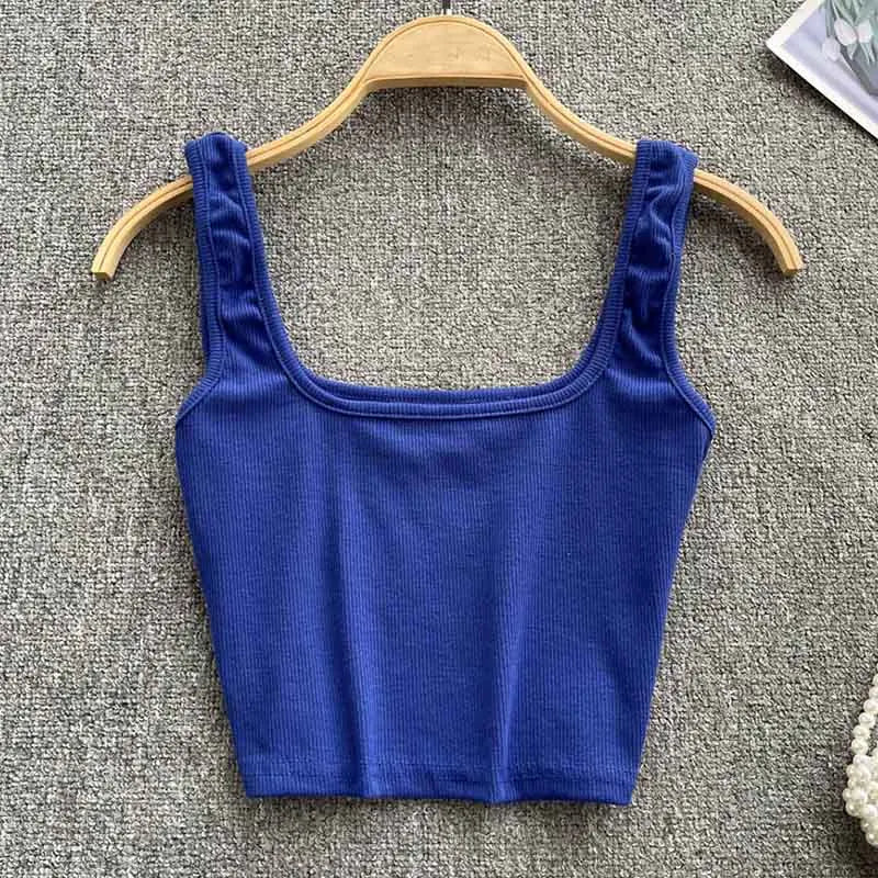 Crop-top bez zad v jednobarevné barvě – Zayra
