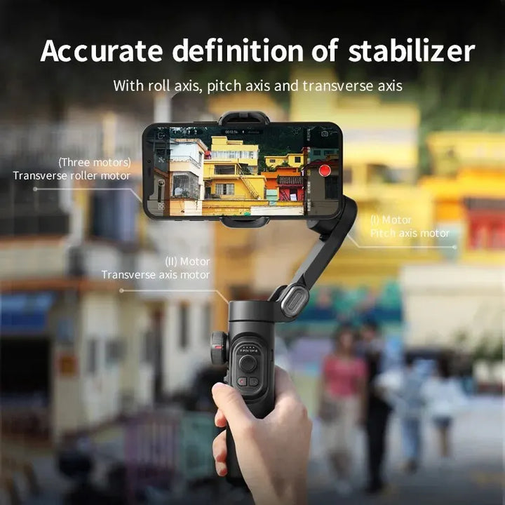 Tříosý gimbal stabilizátor pro chytrý telefon se sledováním pomocí AI a rozpoznáváním obličeje – Alvion