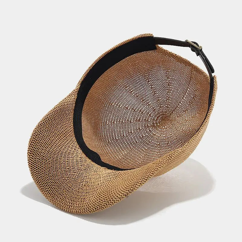 Stylový pletený sluneční klobouk s širokým okrajem - SunWeave Style