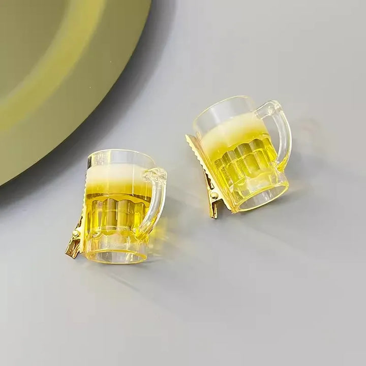 Sada spon na vlasy ve designu pivního půllitru (6 kusů) – Šumivé sponky Oktoberfest 2026