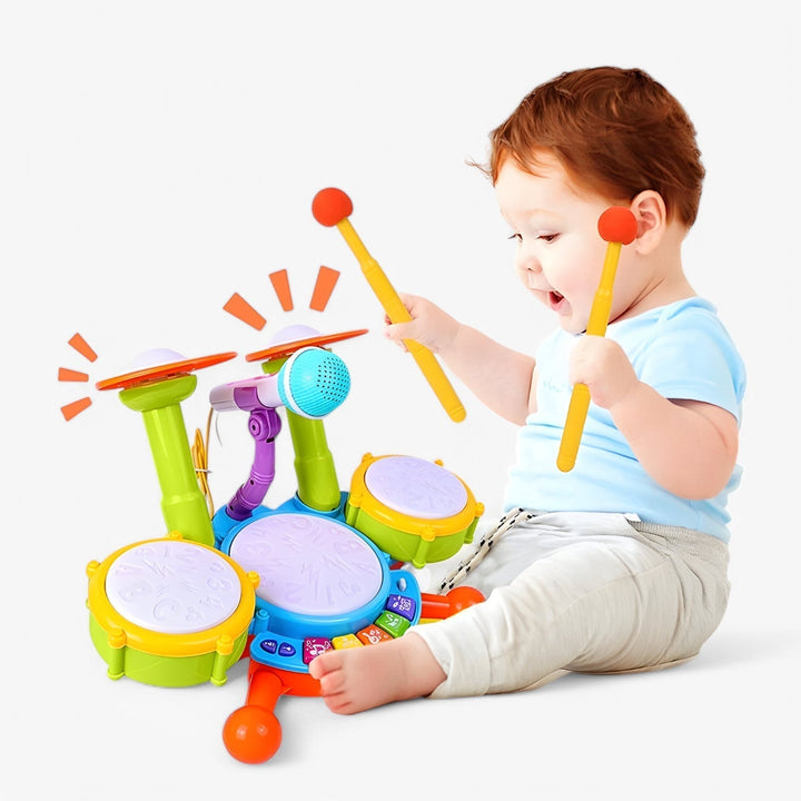 Interaktivní učební bicí souprava s mikrofonem pro malé děti – RhythmusSpaß Mini