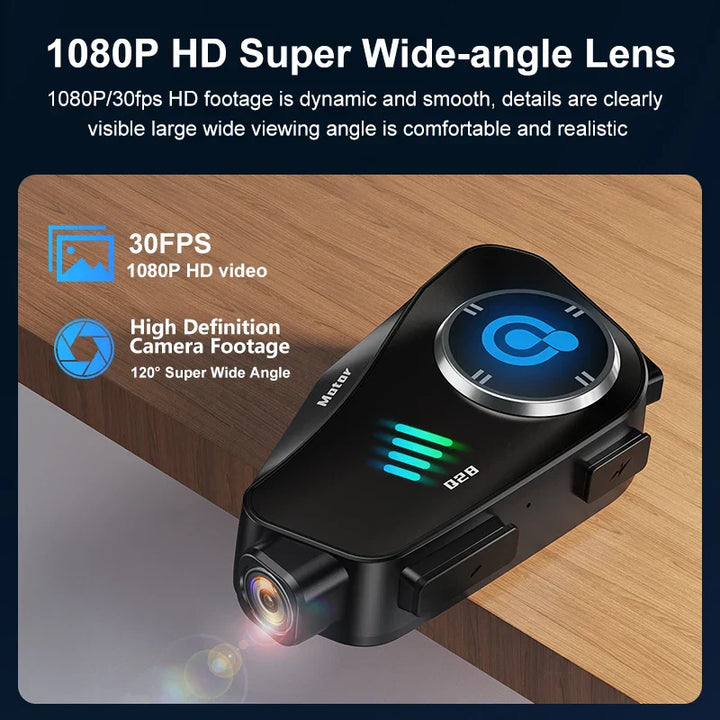 Bluetooth kamera do motocyklové přilby 1080P HD, vodotěsná – ApexRide