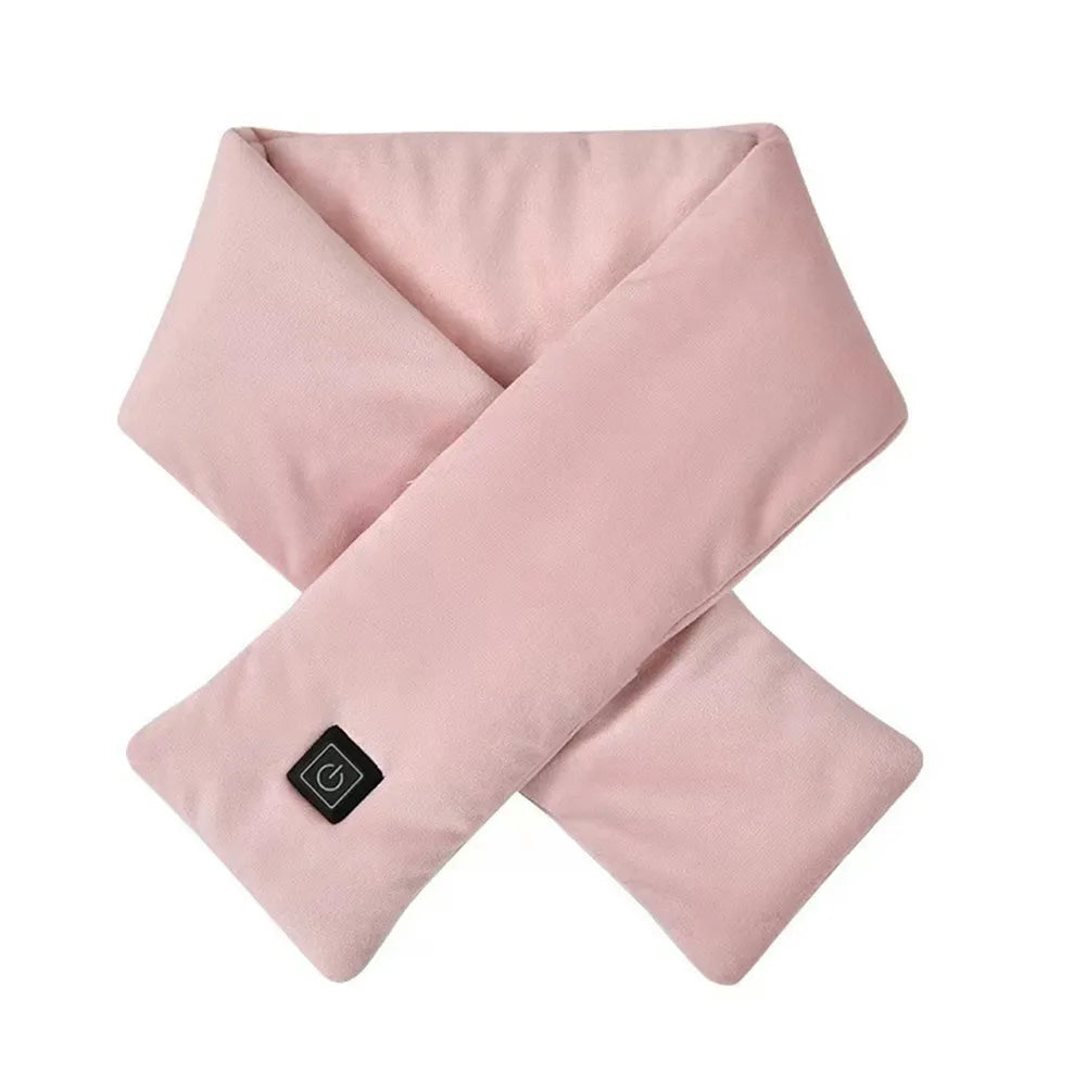 Rosa beheizter Schal, weiches Material, ideal für kalte Tage, modisches Accessoire.