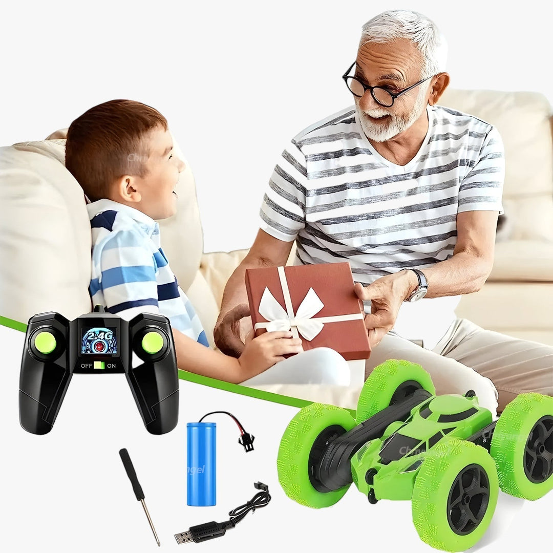 RC kaskadérské vozidlo s funkcí přetočení a terénními schopnostmi – FlipRacer X