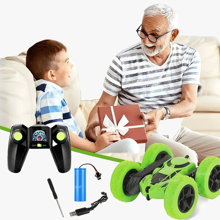 RC kaskadérské vozidlo s funkcí přetočení a terénními schopnostmi – FlipRacer X