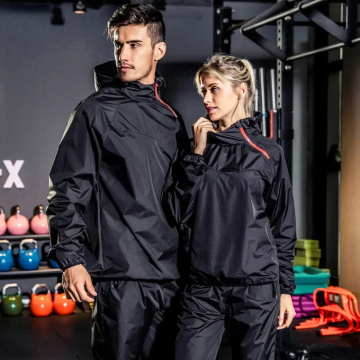 Lehká unisex tréninková sada s zipem a kapucí – Remo