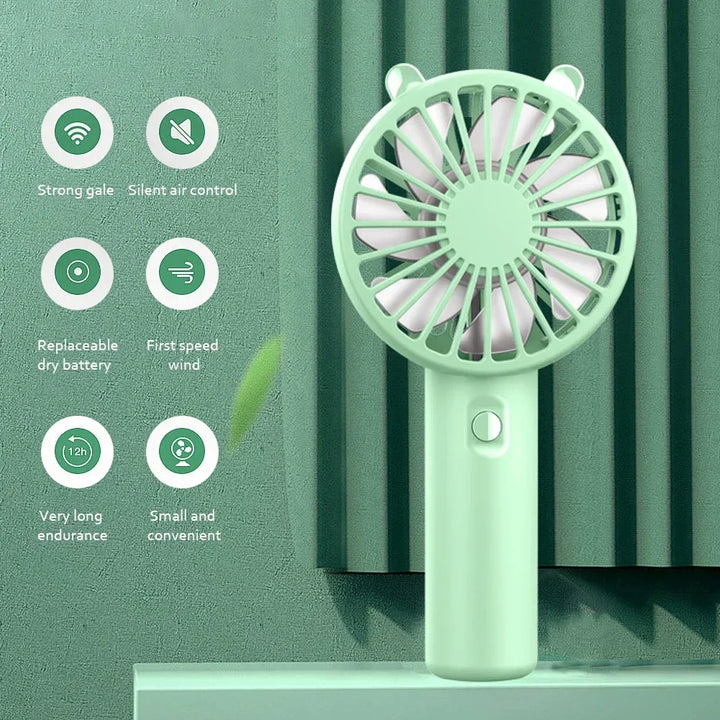 Přenosný USB dobíjecí mini ruční ventilátor – Veyra (1+1 ZDARMA)