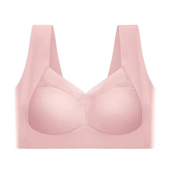 Rosa nahtloser BH, Damenunterwäsche, bequem, atmungsaktiv, ohne Bügel, weiches Material.