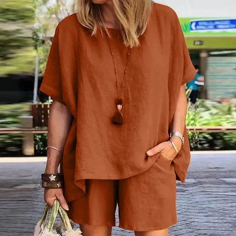 Trendy dvoudílný outfit pro ženy na léto s šortkami – Nayla