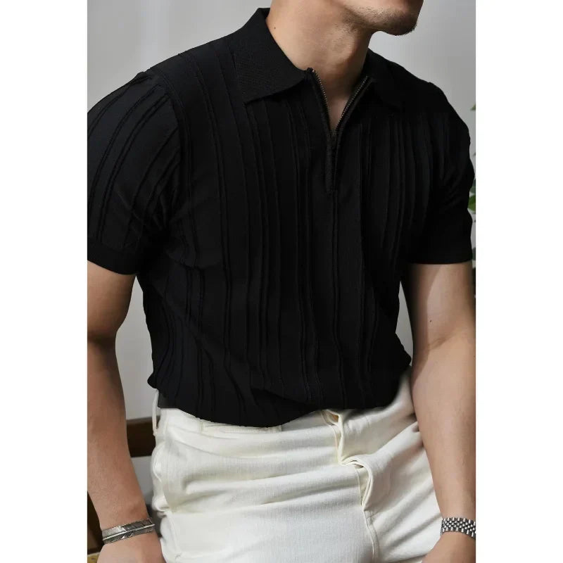 Slim Fit pánská košile na zip – Fabrizio