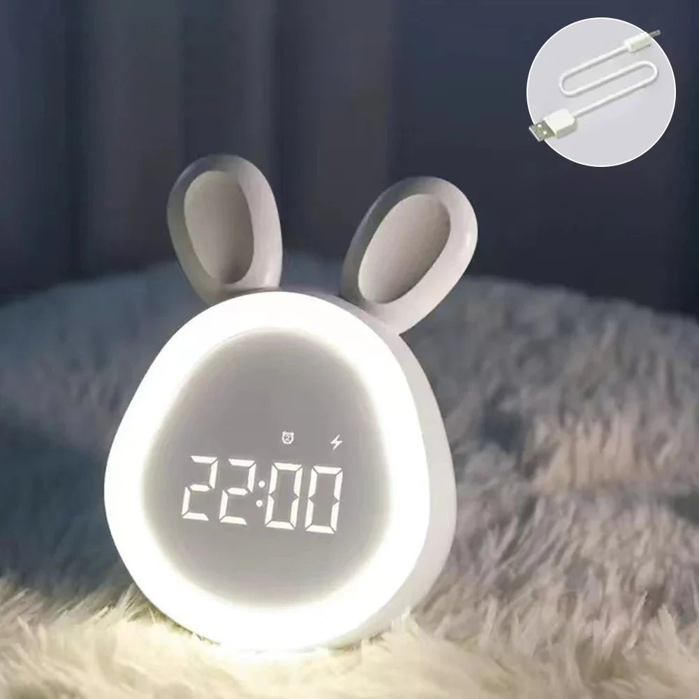 Dětské budíky ve tvaru králíčka s LED nočním světlem - BunniGlow