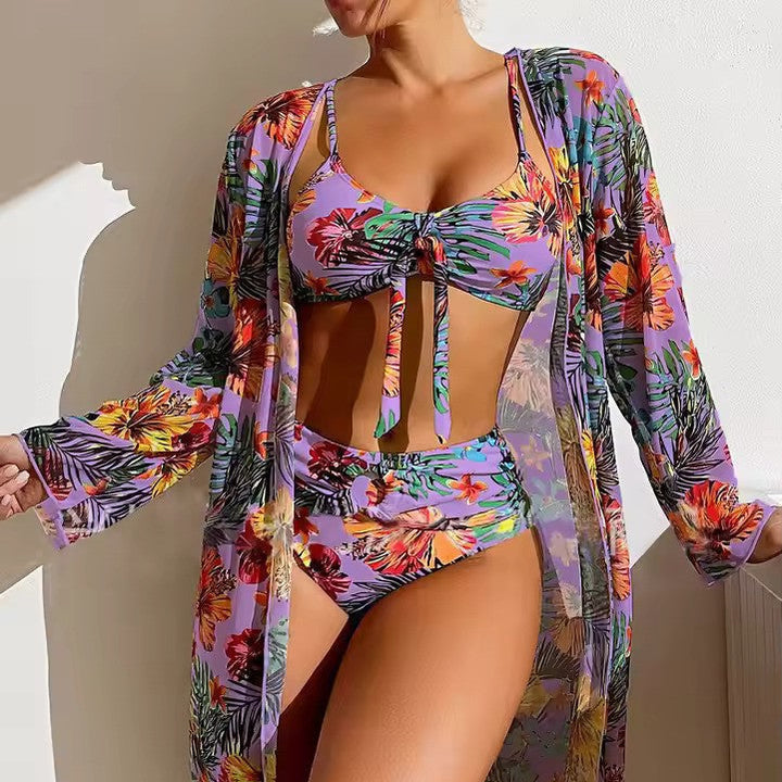 Bikiny s vysokým pasem a plážový přehoz – Amira