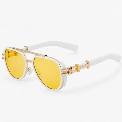 Přečnívající steampunkové sluneční brýle s polarizovanými skly - Arclight