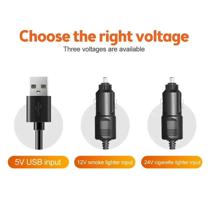 360° nastavitelný 3hlavý autoventilátor USB/12V/24V – AirFlow